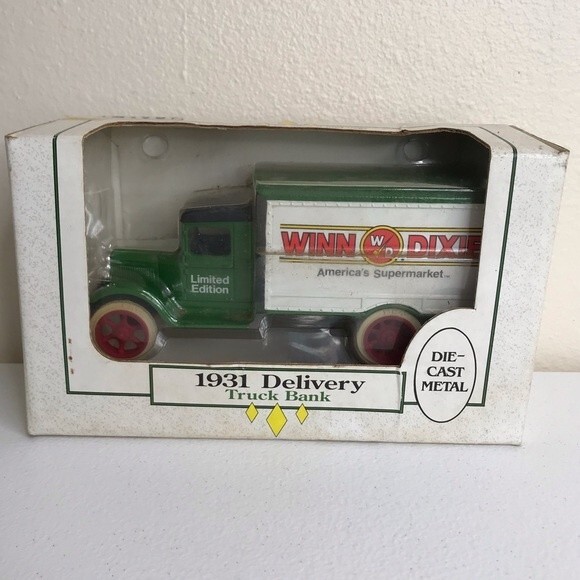 Vintage ERTL Co 1990 Winn Dixie 1931 Delivery Truck Bank Die Cast Metal NIB - Picture 2 of 9